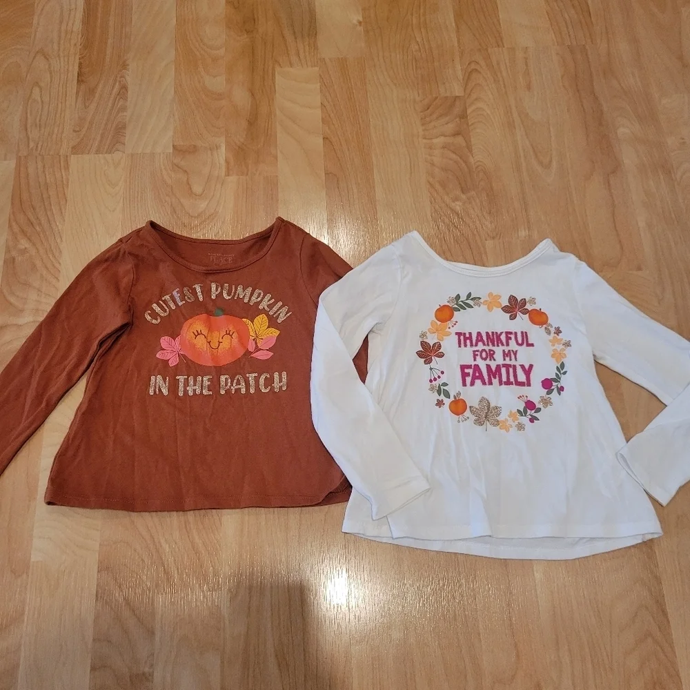 The Children's Place Fall Thanksgiving Long Sleeve T-shirt Bundle Size 3T